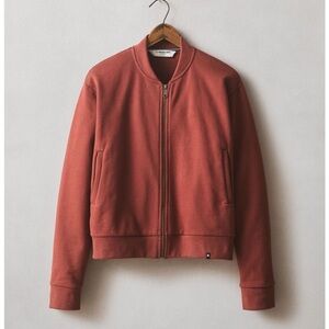 NEW American Giant Women's Fleece Bomber Jacket Russet Brown Size L NWOT